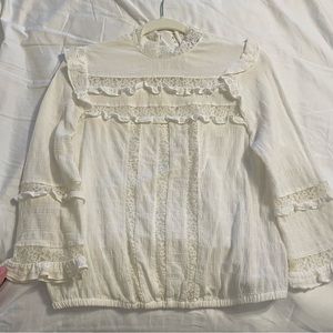 Express White lace top 3/4 sleeve size small